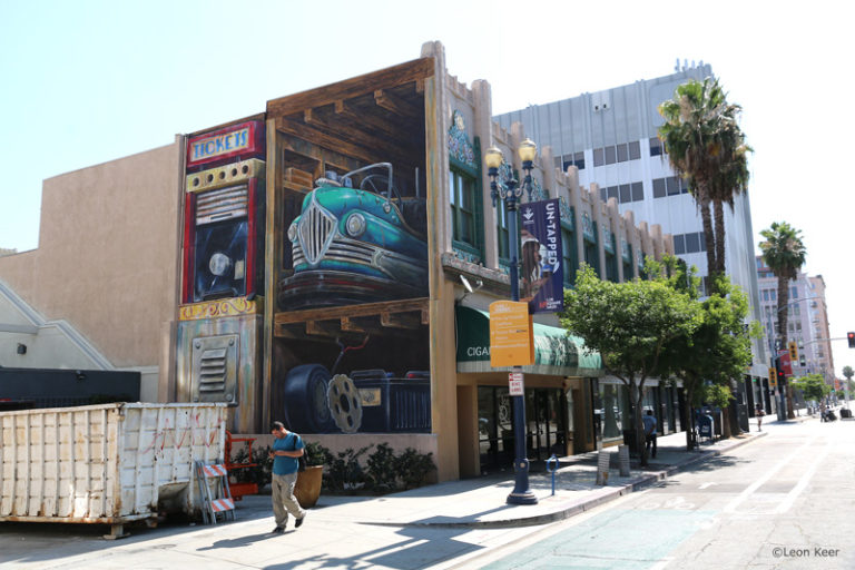 Pow Wow Long Beach Mural by Leon Keer