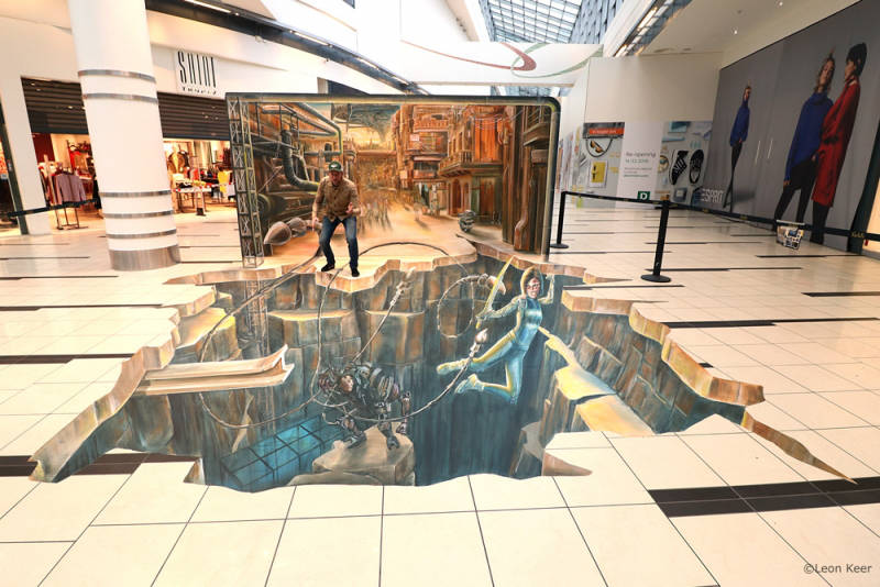 3d Streetpainting Alita Battle Angel By 3d Artist Leon Keer