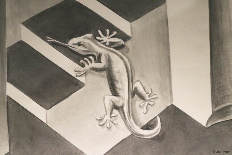 escher-salamander-Convex-Concave-mural-leonkeer