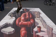 3D street painting Kabel Eins