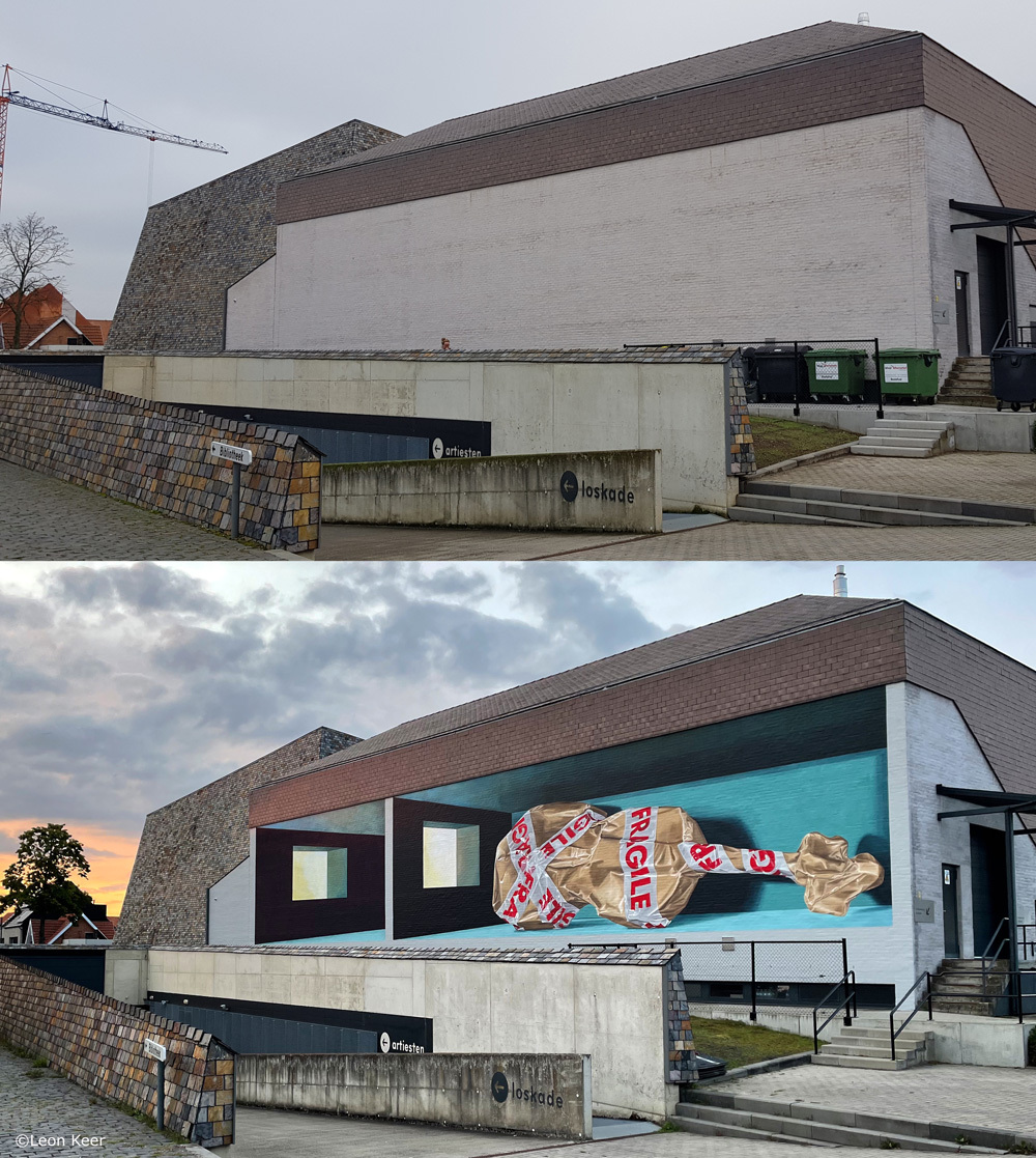 before-after-mural-leonkeer-fragile-wrapped-violin-streetart-3d