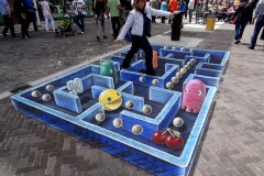 3D streetpainting Pac-Man