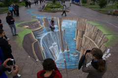 3D street art Tyumen Siberië. 