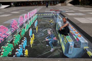 3d-straat-kunst-lausanne Leon Keer Space invader
