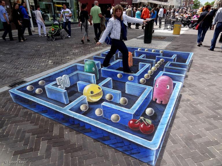 3d-streetart-pacman-leonkeer