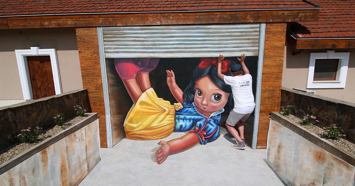 3d street painting 'Snow White Storage Room' by Leon Keer