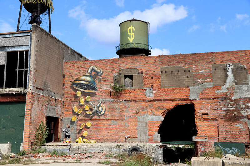 Leon Keer mural Detroit Murals in the Market