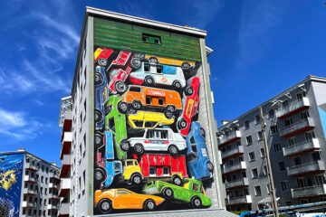 Re-collection mural in Grenoble by Leon Keer