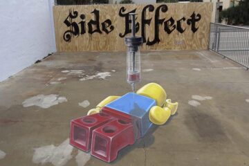 Side effect anamorphic art by Leon Keer Sarasota Florida