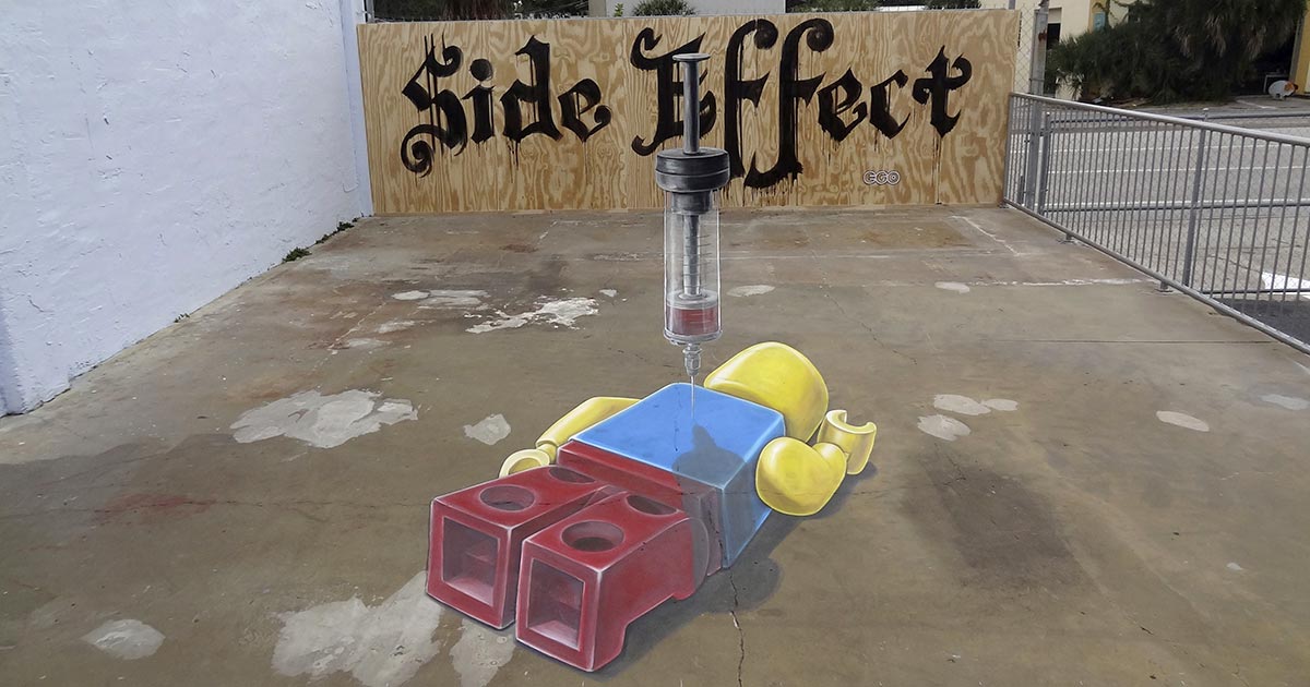 Side effect anamorphic art by Leon Keer Sarasota Florida